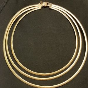 Elegant Gold 3 Rows Necklace